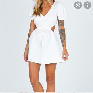 Princess Polly White Cut-Out Mini Dress